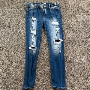 KanCan Distressed Dark Blue Skinny Jeans